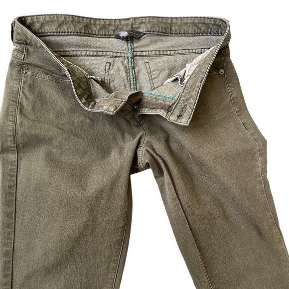 The North Face Womens 12 Olive Green Bootcut Denim Jeans Low Rise Southwestern - Picture 10 of 14